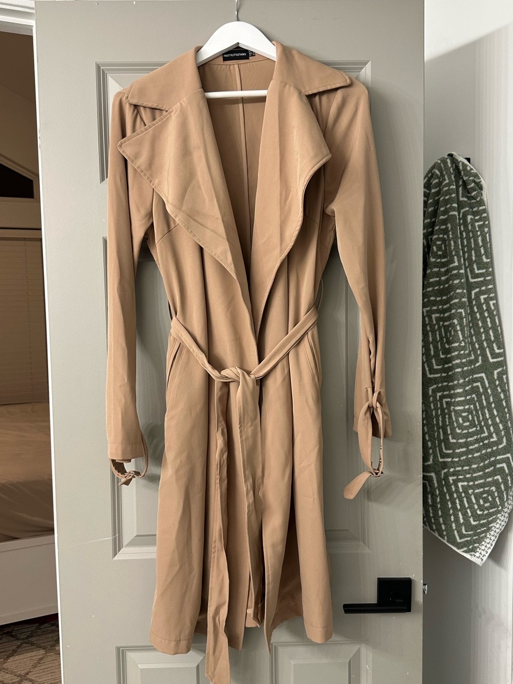PrettyLittleThing Camel trench coat